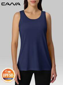 Cavva 女式 UPF80+ 防晒工字背心，吸湿排汗，轻盈透气，修身塑形，增强肌肉，徒步跑步，休闲户外