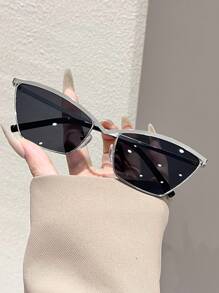 1 Paar Damen Metallrahmen Modebrille, modischer Strandaccessoire Preppy Stil für Schulanfang Katzenauge Form
