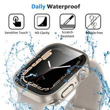 Apple Watch Case Cover, Apple Watch Screen Protector, 2 In 1 Apple Watch Case, 1pc 2 In 1 Case Compatible With Apple Watch Series 4 5 6 7 8 9 10 SE SE2 Ultra With Built-In Screen Protector, Straight Edge Hard PC Full Body Protective Cover For Apple Watch 40/41/42/44/45/46mm