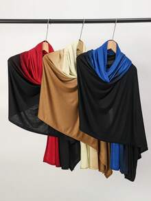 1pc Women's Fashion Ombre Rolled Edge Scarf Hijab, Soft Islamic Headscarf, Multifunctional Sun Protection Headwrap, Versatile Beach Shawl Wrap, Suitable For Daily Wear - View 2