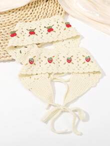 1 Băng đô hoa dệt kim hình dâu tây và anh đào thời trang, thích hợp để đeo hàng ngày, Băng đô cài tóc mùa thu đông Phụ kiện tóc cho phụ nữ khi đi nghỉ, Khăn quàng cổ thanh lịch cho phụ nữ, Khăn trùm đầu mềm mại - Nhiều màu - Xem 3