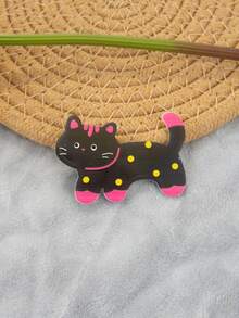 1PC Adorable Multi-Colored Small Animal And Kitten Pattern Acrylic Hairpins, Hair Clips, And Hair Accessories, Suitable For Daily Use., Claw Clips, Hair Claws, Hair Slide, Hair Barrettes - Multicolor - View 11