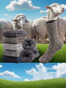 5 pares de calcetines gruesos y acogedores de punto unisex - calcetines medianos perfectos para otoño/invierno, ideales para ocio y uso en casa, perfectos para dormir y usar en interiores