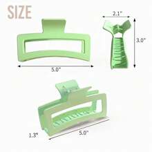5 pulgadas Pinzas de garra extra grandes para el cabello tibio y el largo, 4 piezas Pinza de pinza jumbo Xl, Pinceles de pelo rectangulares mates oversize antideslizantes para mujeres, pinza de jaw de agarre fuerte grande, color neutro