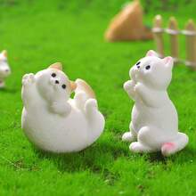 5 件可爱 PVC 猫雕像，微型景观雕塑，花园小雕像摆件适用于家庭、汽车和桌面装饰，生日礼物