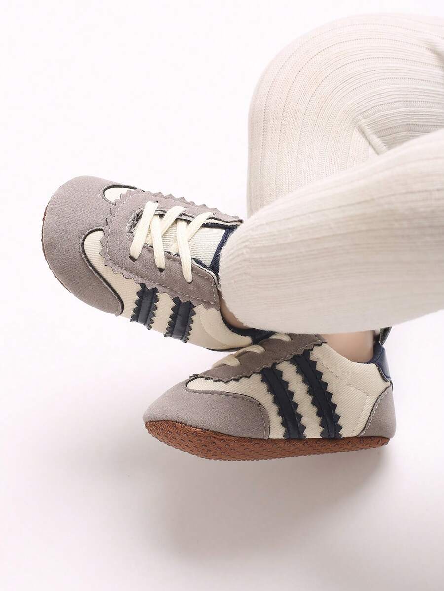 Toddler Boys Casual Cartoon Soft Sole Non-Slip Shoes, 0-1 Years Old Infant Sports Shoes, Outdoor Crawling Shoes For All Seasons - Grey - View 1