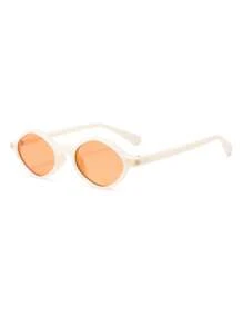 1 Pair Men's Leopard Print Small Frame Cat-Eye Fashion Fashion Glasses, Zinc Alloy, Suitable For Daily Wear