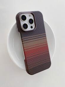 Striped Embossed Glow In The Dark Sundown Gray Plaid Phone Case Waterproof Shockproof Anti-Fall Scratch Resistant - Multicolor - View 3