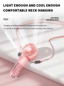 Portable Fan With Mist Humidifier, Mini USB Rechargeable Handheld Fan With Water Spray, 800mAh Battery Desk Fan, Lightweight Portable Fan - Suitable For Office, Outdoor, Travel And Camping - Stay Cool Anytime! Refreshing Comfort For Indoor And Outdoor Travel, Essential For Summer, Beach Vacation, Back To School, Gifts, Holiday Essentials