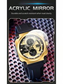 Multi-Functional Sports Models Electronic Watch Dual Display Electronic Watch Leisure Men's Waterproof Watch - Black and Red - View 6