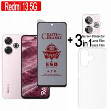 3in1 Privacy Screen Protector Redmi 14C 13C / Redmi 13 4G 5G Anti-Spy Privacy Tempered Glass Soft Film Screen Protector + Carbon Fiber Back Film + Camera Lens Film Gift For Birthday, Family, Friends Phone Screen Protector, Phone Accessories