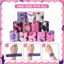 6/12 件可调节闪光西部牛仔手镯 | 按扣马匹设计派对腕带，适用于单身派对用品、西部主题派对装饰、牛仔竞技迪斯科生日礼物 - 粉色牛仔风格乡村音乐节配饰 - 彩色 - 查看 8