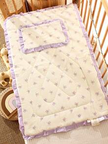 1件婴儿绉棉床垫垫，柔软蓬松绒面床垫，婴儿房柔软床垫，儿童棉质床垫，双面可用，可机洗