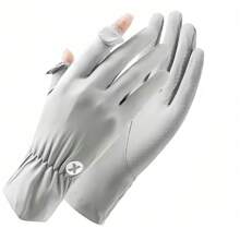 1pair Women's Ice Silk Sun Protection Gloves | Long Cooling UV-Blocking Gloves, Breathable & Stretchy For Outdoor Sports, Driving & Daily Wear – Available In Multiple Colors