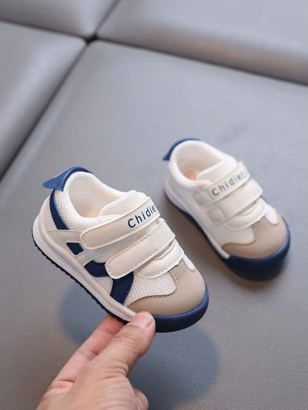 Comfortable Soft-Soled Toddler Shoes Children's White Sneakers, Lightweight, Breathable And Non-Slip Walking Shoes, For Boys And Girls, Anti-Kick Walking Shoes With Hook And Loop Closure, Suitable For 1-3 Years Old, Rubber Sole, Multiple Colors For Beginners, Suitable For Outdoor Play, Picnic Parties And Other Occasions Outdoor Sports Shoes