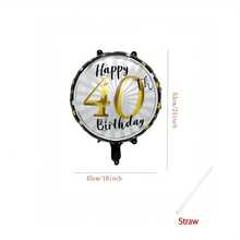5pcs Black & Gold Foil Balloons - 18 Inches Round Digit, Suitable For 21st, 30th, 40th, 50th, 60th Birthday Celebration - Perfect For Party Decoration, Anniversary, Birthday Party - Multicolor - View 3
