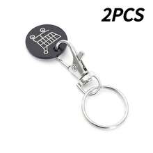 1pc-10pcs Shopping Cart Token Supermarket Trolley, Stainless Steel Shopping Trolley Remover, Shopping Trolley Token Pendants, Shopping Trolley Chips, Metal Stainless Steel Keychain, Keyring Decoration With Trolley Unlocking Key, Keyring Accessory - Multicolor - View 21