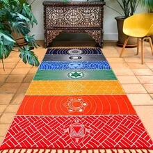 1 saltea de yoga și prosop de plajă cu tematică vibrantă chakra, protecție UV, uscare rapidă, decor de perete interior, excelent pentru meditație, picnic, fitness acasă, cadou excelent de Crăciun și Halloween pentru bărbați și femei, agățat de perete plin de viață
