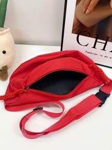 Nylon High Capacity Chest Bag Waist Pack, Unisex Suitable For Daily, Sports, Running, Travel, Leisure Use - Red - View 9