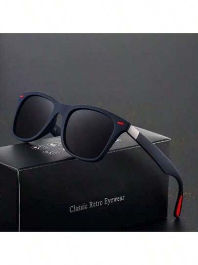 1 Pair Unisex Classic Fashion Fashion Glasses, Square Stylish Glasses, Protective Eyewear Suitable For Travel, Fishing, Cycling And Other Outdoor Activities, Versatile Fashion, Ideal For Summer Beach Vacation And Outdoor Travel