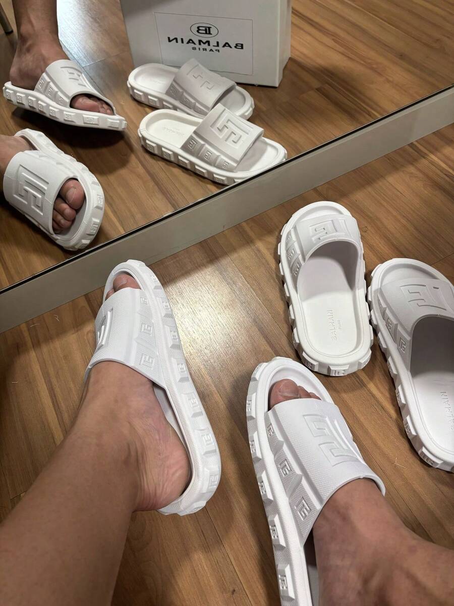 Men's Flip Flops Men's Sandal SLIDE NUVEM COMFORT Tropical Beach Casual Basic Beach Outdoor Clothing Casual Vintage Men's Flip Flops Home Beach Holiday School Vacation Outdoors SUMMER AUTUMN - 白色 - 查看 1