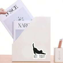 今天不是猫做你自己，适用于书籍、杯子、平板电脑等，一次性贴纸学校用品，返校