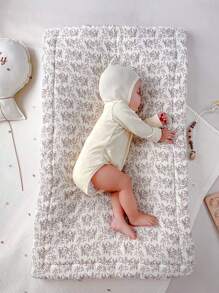 1pc Baby Thin Mattress Pad, Soft & Warm, Washable, Suitable For Nursery Bed, Kids Quilted Mattress Topper, Reversible