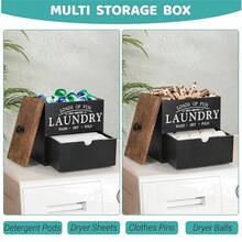 Dryer Sheet Storage Container, Laundry Box Storage Box, Dryer Sheet Holder With Lid And Drawer, Laundry Detergent Dispenser, Laundry Room Organizer, Storage And Organization, Room Decoration - Black Line Terms - View 6