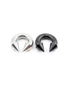 1 Peça Piercing de Septo/Expansor de Orelha Interno com Rosca, Formato de Bola com Picos, Material Aço Inoxidável, Tamanho Grande de 3mm a 10mm
