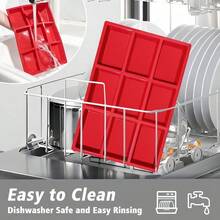 1pc Silicone Mini Loaf Pans, Silicone Baking Mold,Non-Stick Mini Bread Pans, 9 Cavities Silicone Bread Baking Mold, Perfect For Mini Loaf, Cake, Bread And Meatloaf, Cake,Brownie, - Rectangle Shaped Silicone Mold For Soap Making And Desserts - Red - View 5