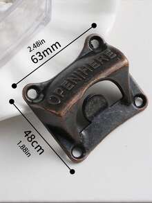 1 件复古锻铁啤酒开瓶器，方形仿古黄铜安装酒吧配件，易于安装的便携式迷你工具