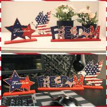Patriotic Table Decorations Stars Letters Bird Wooden Sign 4th Of July Centerpieces For Home Party Decor