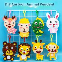 3pcs/5pcs/8pcs Kid Sewing Craft Kit, DIY Animal Felt Tool Kit, Lions, Dinosaurs, Rabbits, Deer, Etc Keyrings, For Beginner Felt Art & Craft Learn To Sew For Birthday Gifts, Educational Toys For Boys And Girls