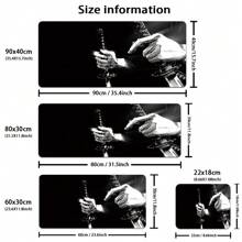 Extra Large Gaming Mouse Pad, Hold A Sword Pattern Desk Mat, Black And White Sword Design, With Non-Slip Rubber Base, Washable Office & Gaming Mousepad, With Precision Edging For ESports, Computer & Office Use