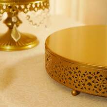 Gold Cake Stand Set Of 6 With Crystal Pendants – Perfect For Weddings, Birthdays, Baby Showers, And Outdoor Events Like Picnics & Camping Parties - 金色 - 查看 6