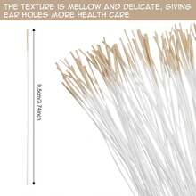 180 Pcs Earrings Hole Cleaner, Piercing Cleaner Floss, Rose Fragrance Odor Removal Ear Care, Piercing Floss Disposable Aftercare Cleaning Tool(Brown) - 粉紅色,藍色,紫色 - 查看 9