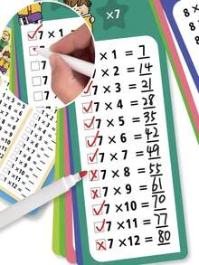 1x1 Lernkarten Set Für Kinder - 51 Mathekarten Mit Abwischbaren Stiften Für Multiplikation Training