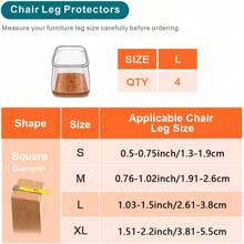 Protectores de piso para patas de silla, 8/16/24 piezas - Deslizadores de muebles de silicona de TPE gruesa, cubiertas de silla transparentes para reducción de ruido y protección de pisos, almohadillas duraderas para patas de muebles para mesas y sillas, sofás y mesas de café (marrón claro)