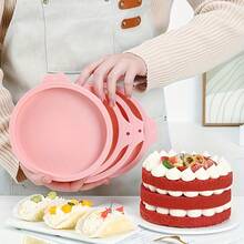 [Non-Stick] Silicone Layered Cake Mold Set, 4"/6"/8" Silicone Non-Stick Cake And Bread Mold - Multicolor - View 6