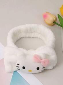 Sanrio 1pc Hello Kitty Kawaii Spa Headband - Soft Fluffy Hair Band For Women, Cute Makeup Headband For Skincare, Washing, Party & Shower (Sanrio Collection)