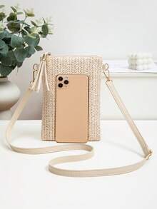 Dành cho phụ nữ, cung cấp nhiều loại túi đeo chéo dệt thủ công, túi tote cầm tay màu trơn, túi trang trí tua rua kiểu Pháp, túi đeo vai đa năng có sức chứa lớn, túi du lịch & mua sắm, sử dụng hàng ngày, ví cói, túi đi biển, đồ dùng cần thiết cho bãi biển, phụ kiện đi biển và đồ dùng cần thiết cho mùa hè. - Màu be - Xem 4