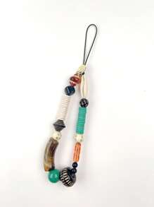 Șnur de telefon cu mărgele, stil boho, lucrat manual, pandantiv pentru curea de cameră, țesut cu mărgele, decor proaspăt