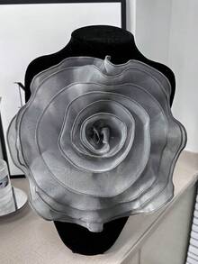 1pc Oversized Fabric Flower Brooch With Rhinestones, Elegant Accessory For Decorating Dresses, Suits, Jackets To Add Beauty To Your Outfit - Flower - View 8