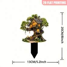 1 Stück 2D Acryl Gartenstecker, moderner Fairy Garden Bodenaufsatz, Osterdekoration, aus Kunststoff gefertigt, geeignet für Outdoor-Pflanzen und Töpfe, ideal für Familie und Freunde, zufälliger Stil
