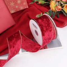 10 Meter/Rolle burgunderrotes Samtband, Satinband für Weihnachten, Heimdekoration, Basteln, Weihnachtsbaum, Schleifen, Kränze, Geschenkverpackung
