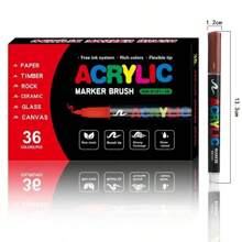 24 colores Marcadores de pintura acrílica, punta de pincel suave, marcadores acrílicos resistentes al agua y de secado rápido, aptos para lienzo, pintura en piedra, madera, vidrio, cerámica, pintura textil, manualidades DIY, excelente para regalos de regreso a la escuela, regreso a la escuela, útiles escolares