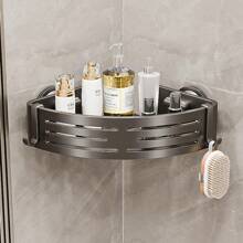 Eckregal für die Dusche ohne Bohren - Schwerlast-Aluminium Badezimmer Aufbewahrungsregal mit eingebauten Ablagen, rostfrei, platzsparendes Dreieck-Design für Shampoo, Seife und Toilettenartikel, modernes Bad Accessoire | Haltbares Aluminium Badezimmer Accessoire Badezimmer Organizer Schulanfang