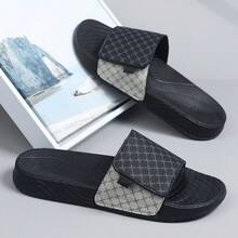 2024 Summer Men's Luxury Rhombus Pattern Slippers - Black - View 1