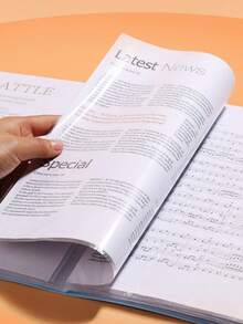 40页按扣式文件整理文件夹，大容量学生试卷/合同文件收纳，透明封套，随机封面卡纸