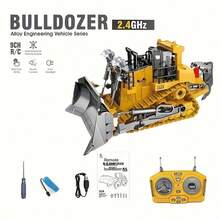 4件套遥控工程车玩具，2.4G 11通道遥控挖掘机、卡车、推土机，合金塑料工程车，遥控工程玩具套装 - Lingkun遥控挖掘机玩具，适合男孩女孩，最佳生日礼物，2.4GHz遥控工程玩具车带金属铲 - 合金工程車 - 查看 16